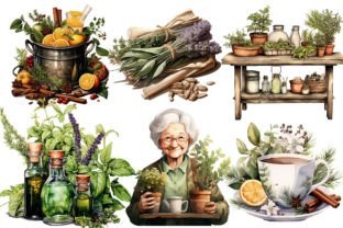 Winter Herbs Sublimation Clipart Graphic by lazy cute cat · Creative ...