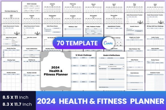 2024 Health & Fitness Planner Canva