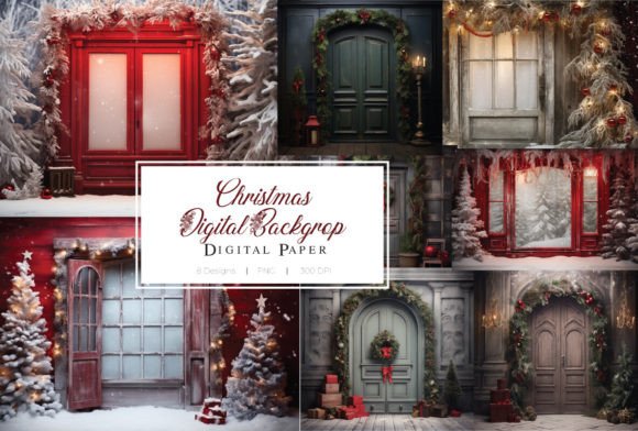 Preview of Christmas Digital Backdrop Background digital backdrop