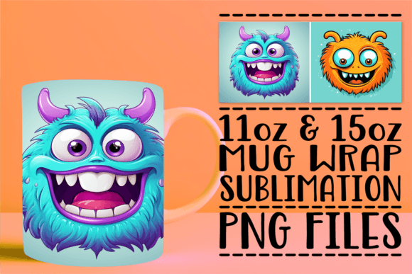 Happy Monster Sublimation Mug Design Graphics