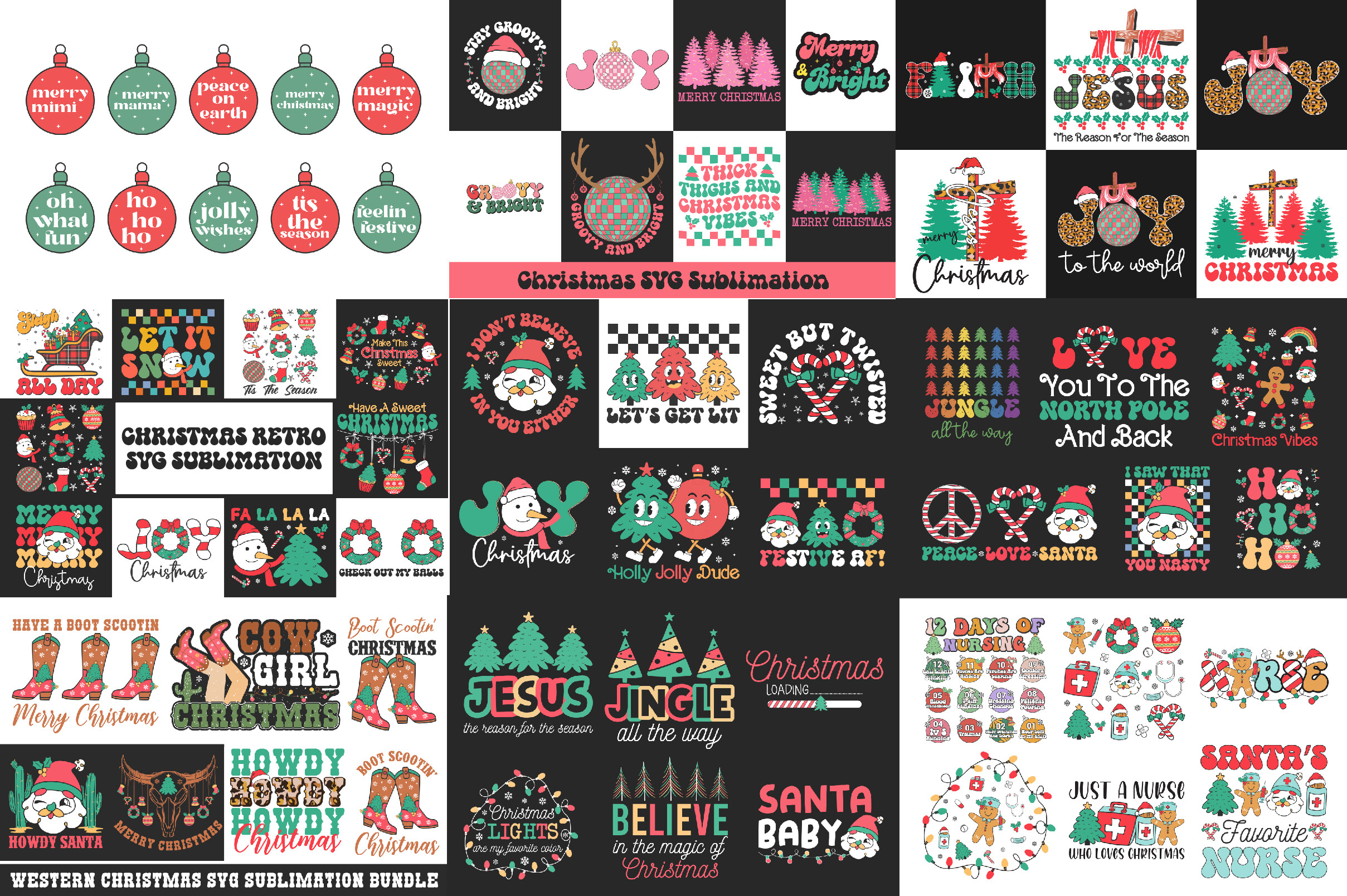 Mega Christmas SVG Sublimation Bundle Graphic by tentshirtstore ...