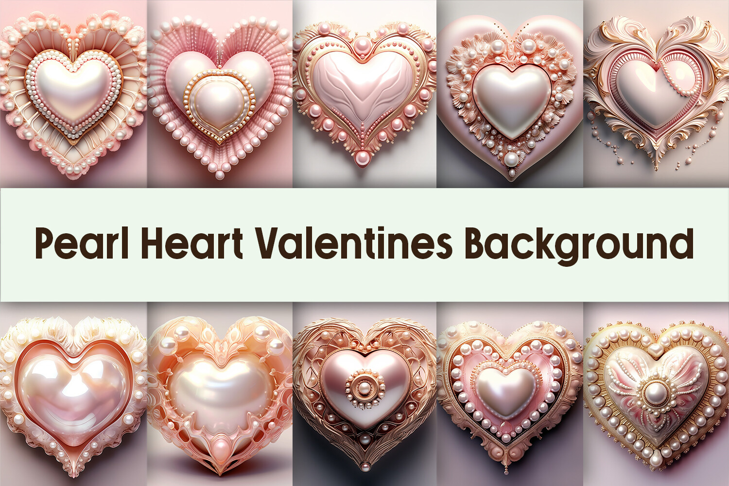 Pearl Heart Valentines Digital Paper Graphic by Pamilah · Creative Fabrica