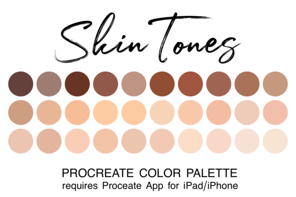 Skin Tones Procreate Color Palette Graphic Brushes By JulieCampbellDesigns