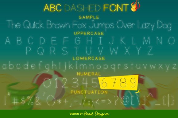Abc Dashed Font - Preview 1