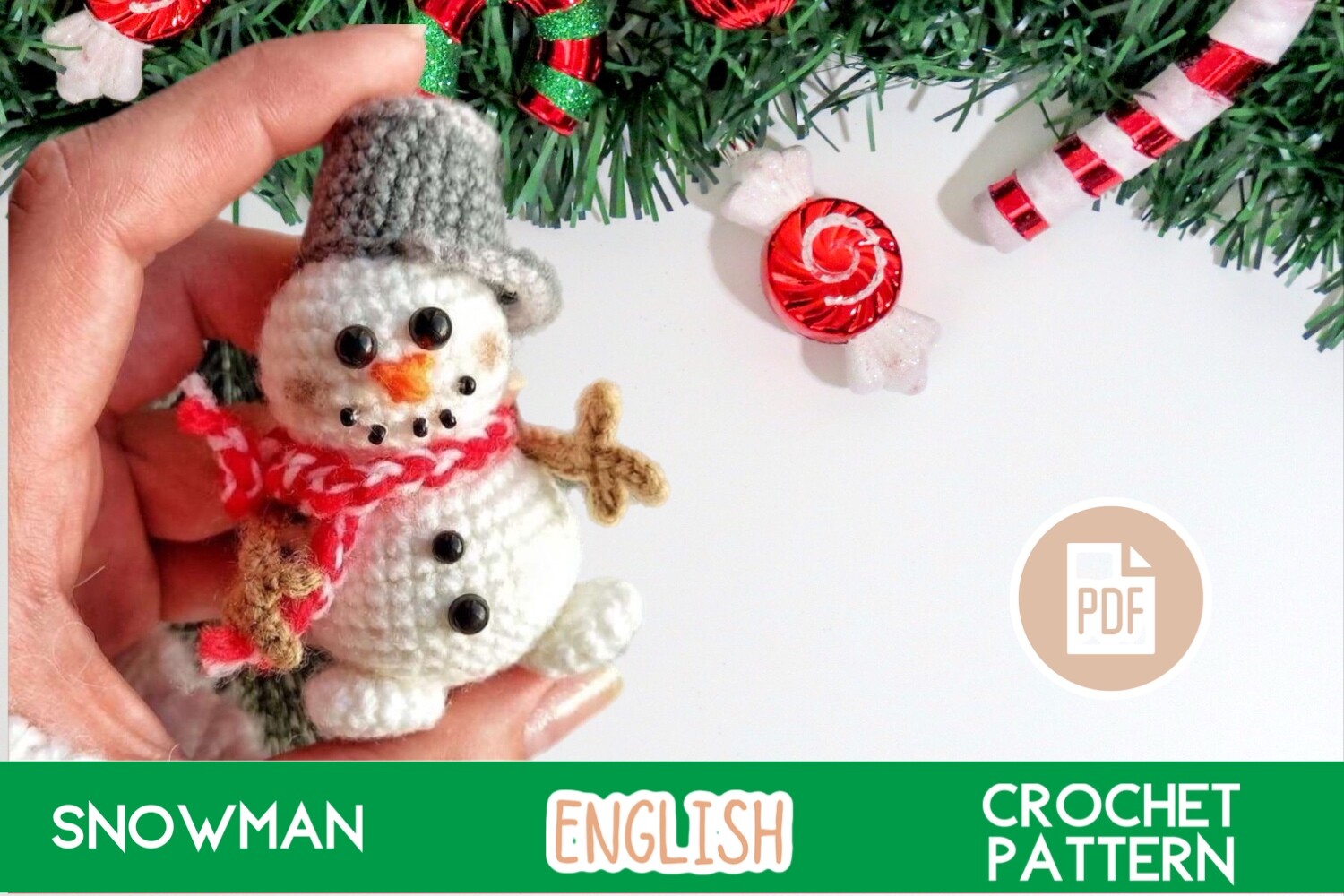 Crochet Christmas New Year Snowman PDF