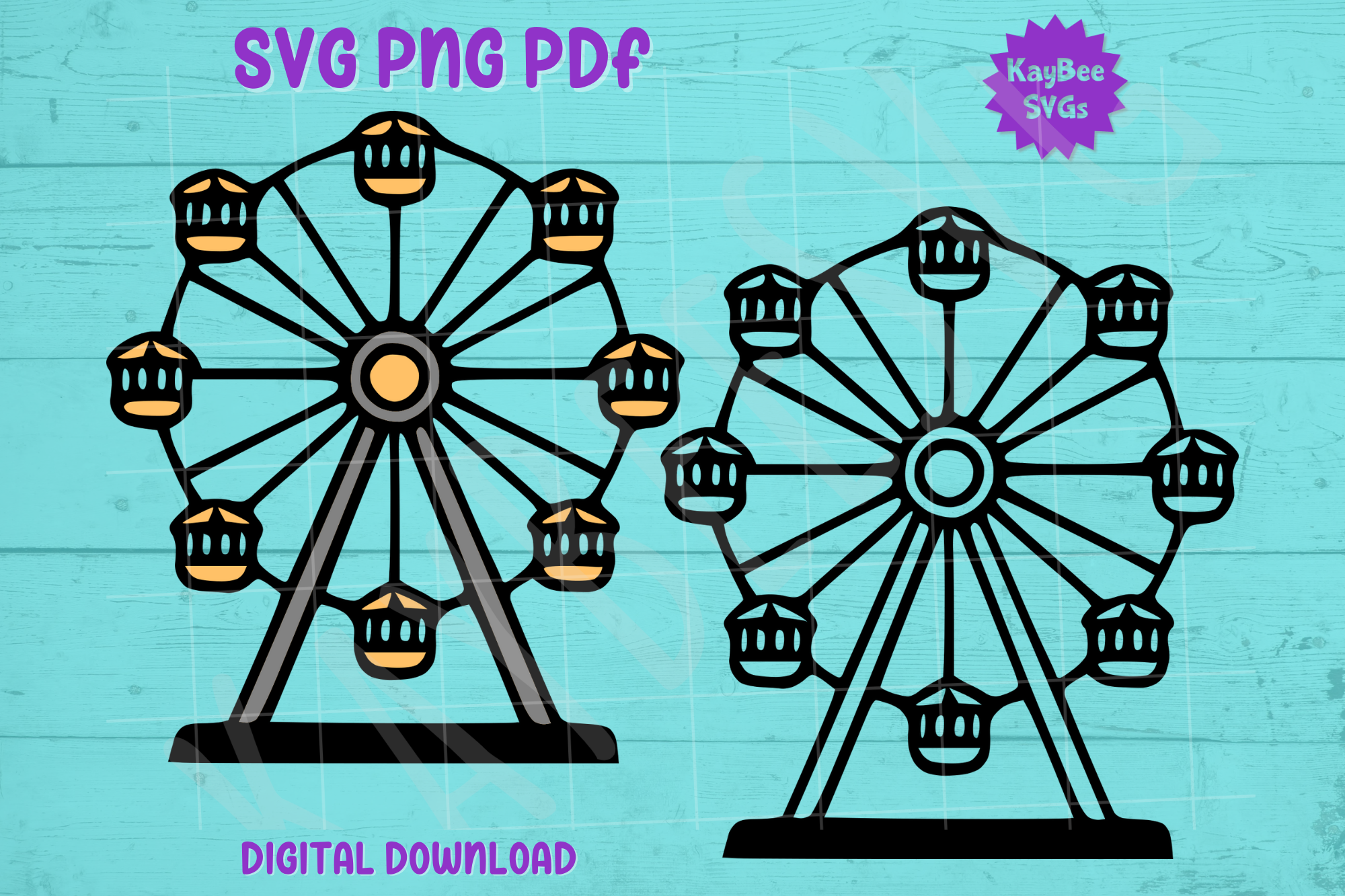 Ferris Wheel SVG PNG PDF Cut Files