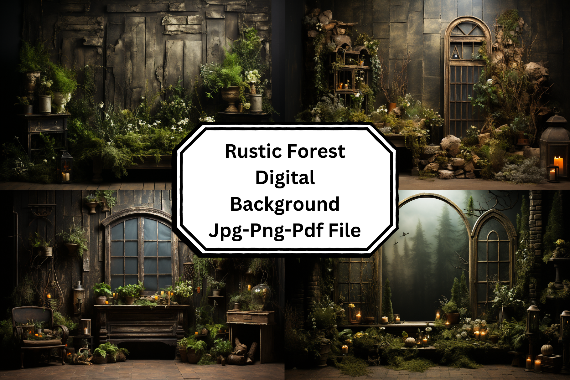 Rustic Forest Digital Background Graphic by Digital Palace · Creative ...