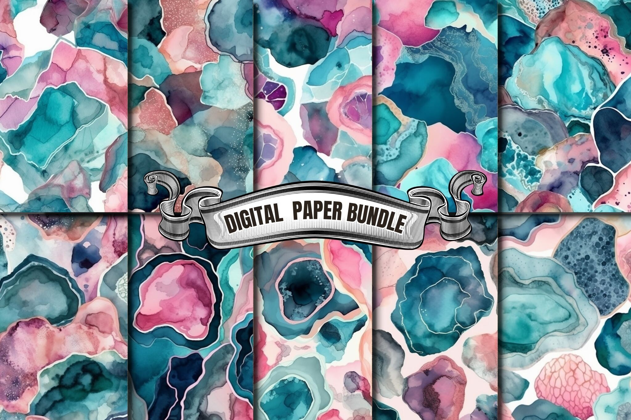 Opal Iridescent Geode Digital Paper Graphic by craftsmaker · Creative ...