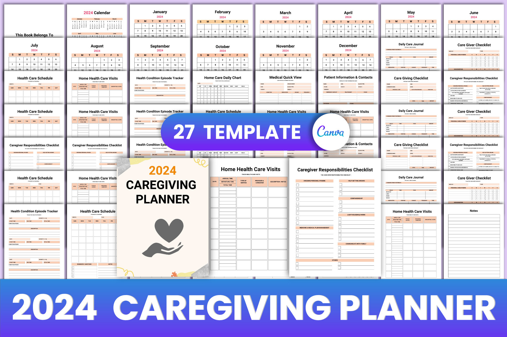 2024 Caregiving Planner Canva Interior Graphic by munjixpro · Creative ...