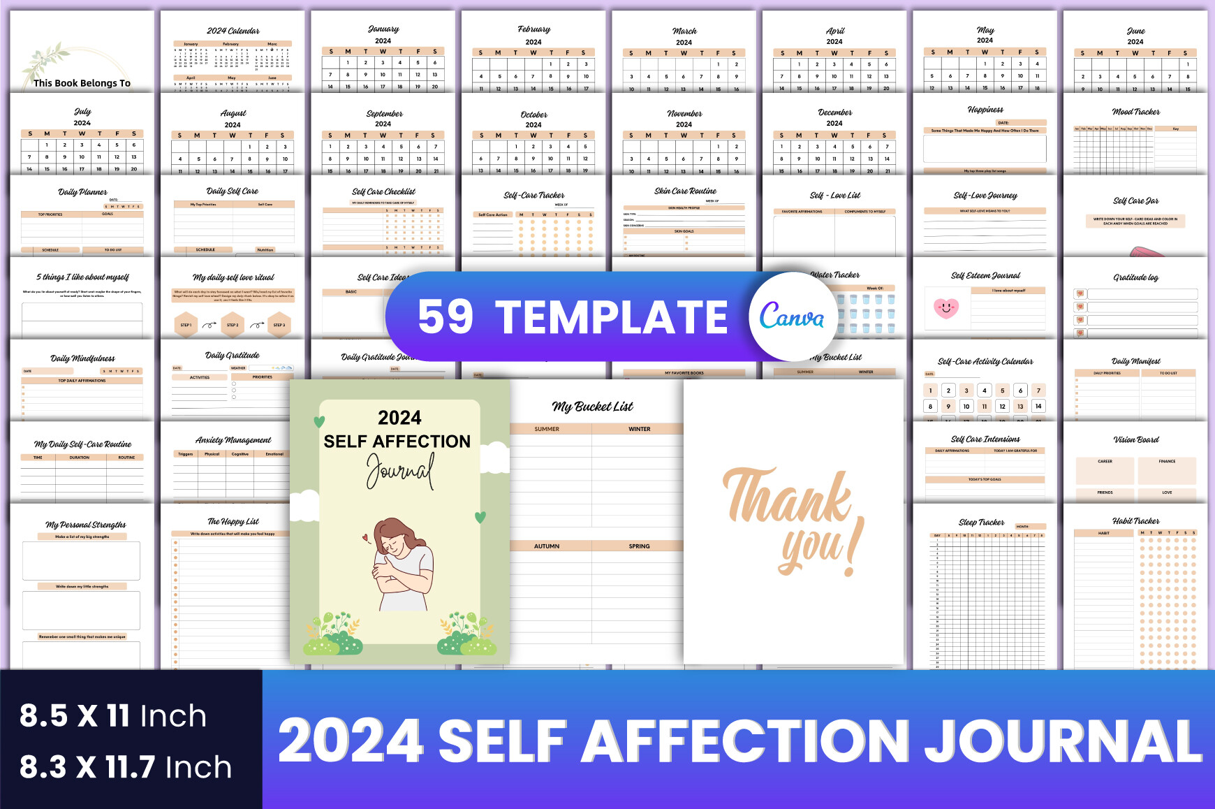 2024 Self Affection Journal Canva Graphic by munjixpro · Creative Fabrica