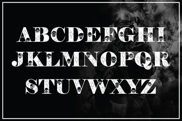 Army Skull Font - Preview 1