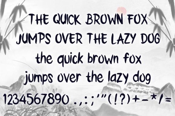 Asian Sumi Font PNG with transparent background - Preview 3