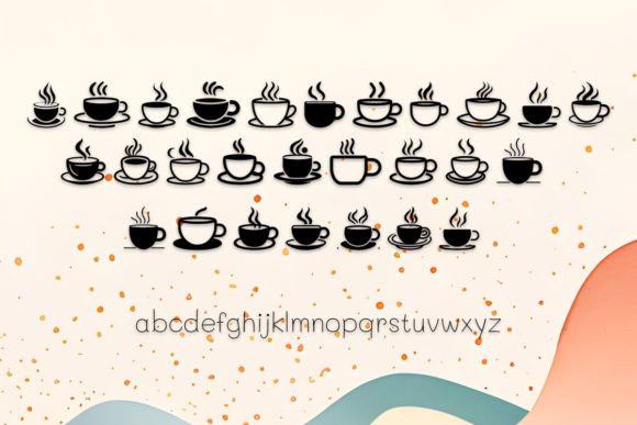 Coffee & Tea Cup Font PNG with transparent background - Preview 2