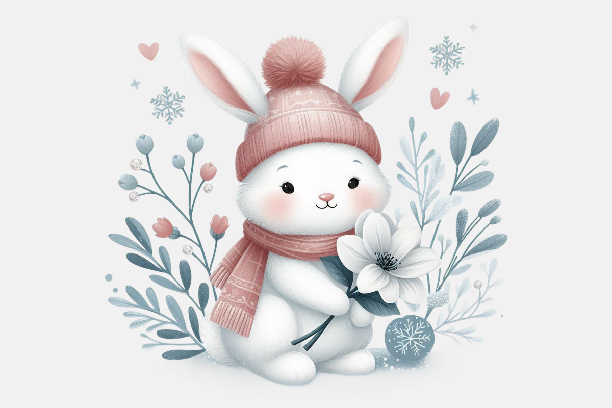Cute Winter Rabbit PNG Sublimation Graphic by Design Store · Creative ...