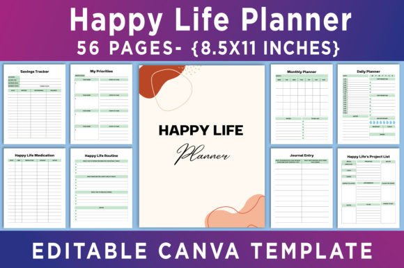 Happy Life Planner Canva Template