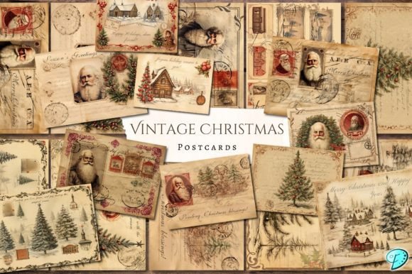 Vintage Christmas Postcards Ephemera