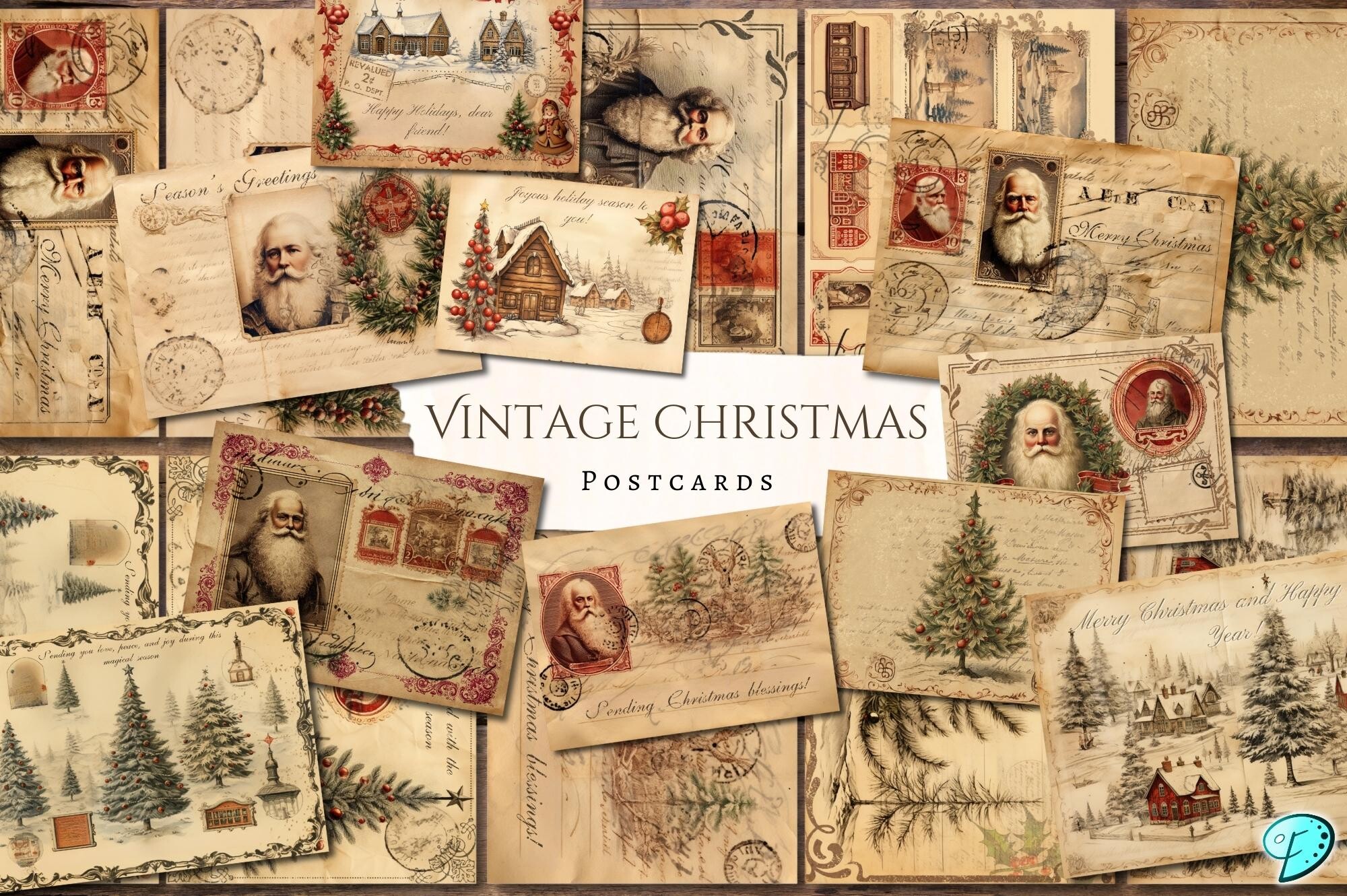 Vintage Christmas Postcards Ephemera