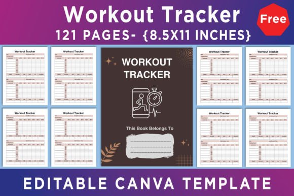 Workout Tracker Canva Template,