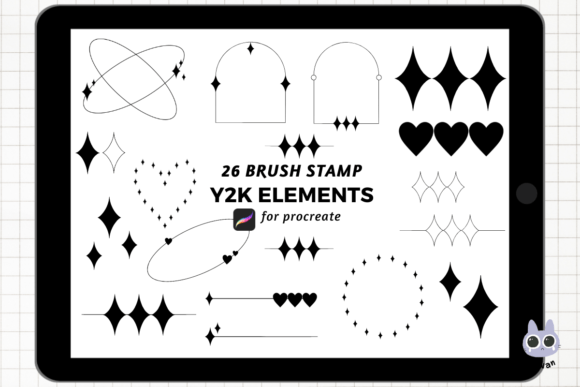 Y2k Elements Retro Procreate Brush Stamp