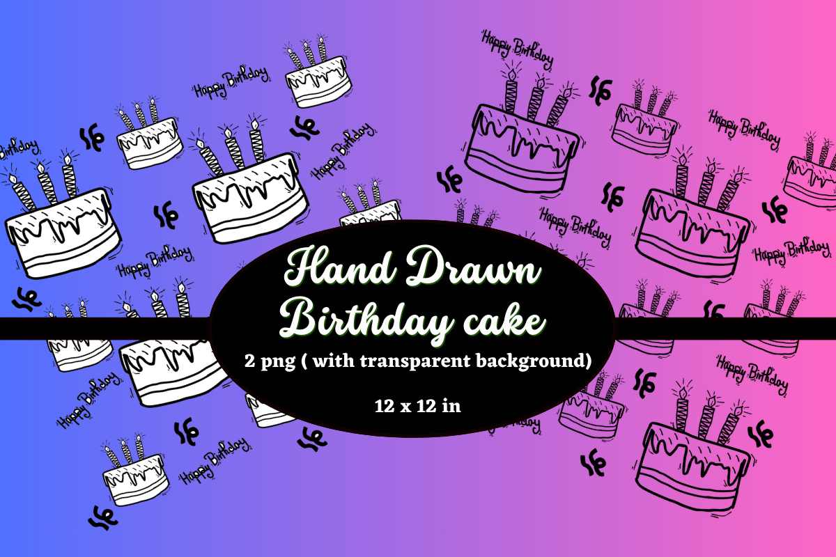 Hand Drawn Birthday Cake PNG