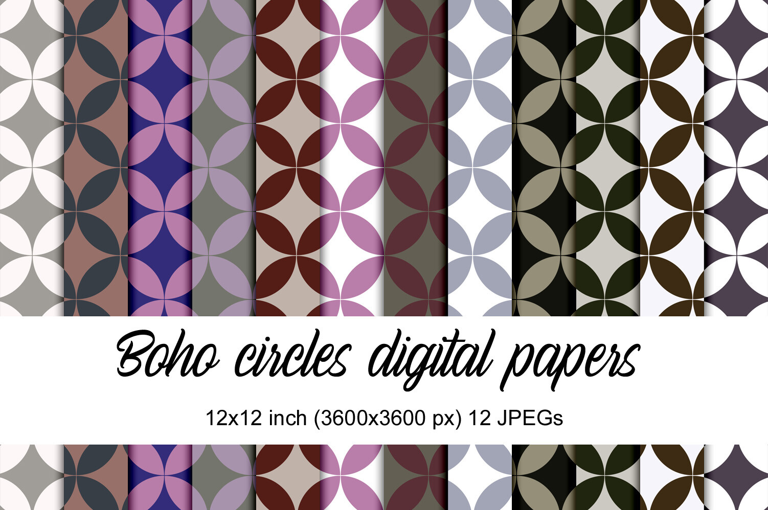 Boho Circles Papers Graphic by Andrea Kostelic · Creative Fabrica