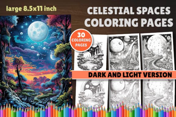 Celestial Spaces Coloring Book