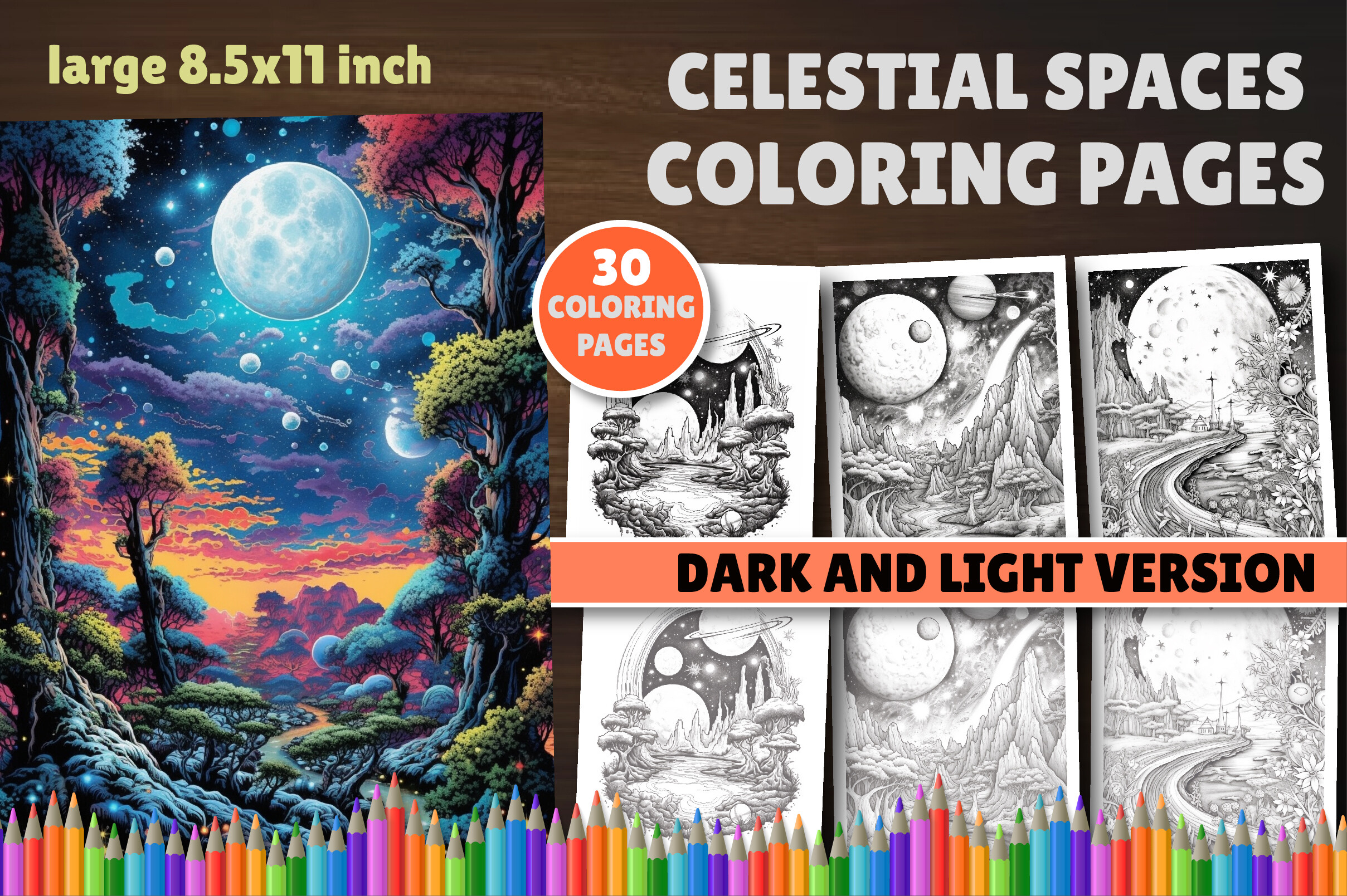 Celestial Spaces Coloring Book