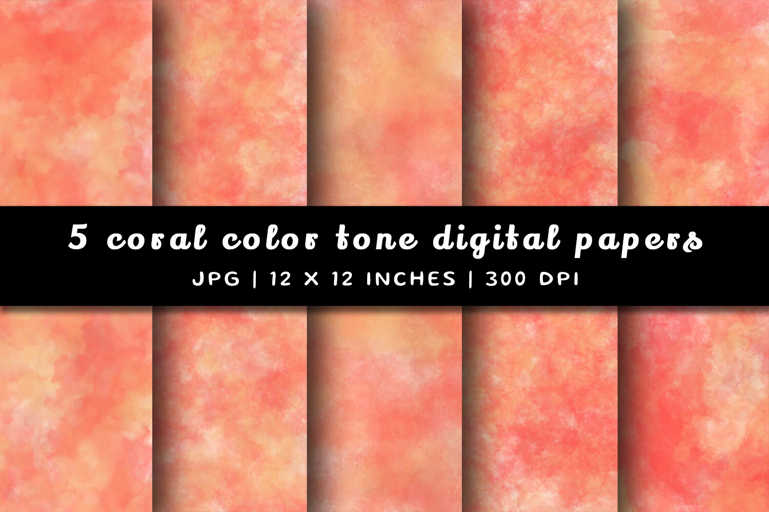 Coral Tone Watercolor Digital Papers Graphic by Pugazh Logan · Creative ...