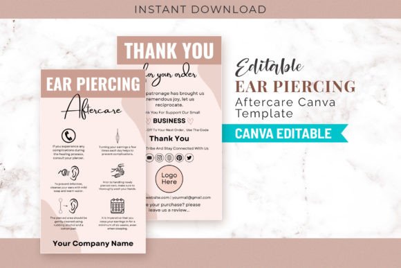 Editable Ear Piercing Aftercare Canva