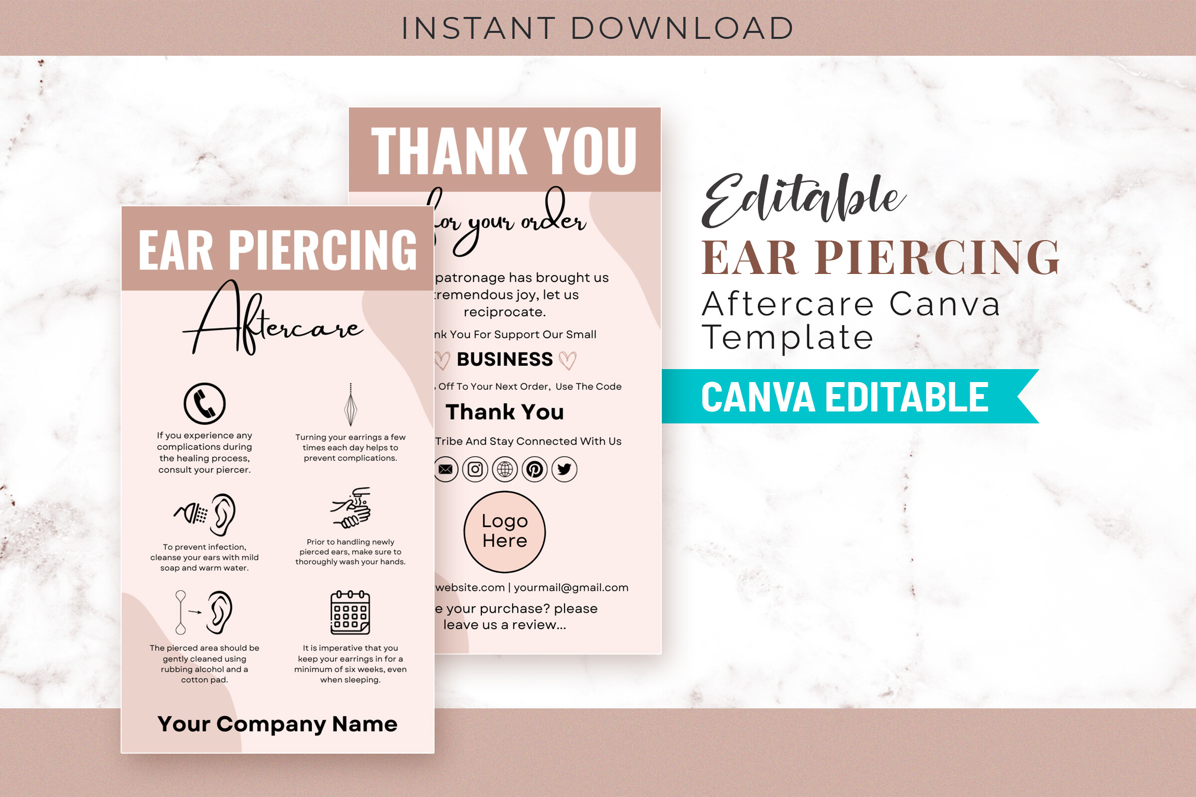 Editable Ear Piercing Aftercare Canva
