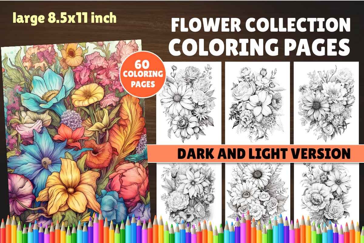 Flower Collection Coloring Book Graphic by Artful Prints · Creative Fabrica