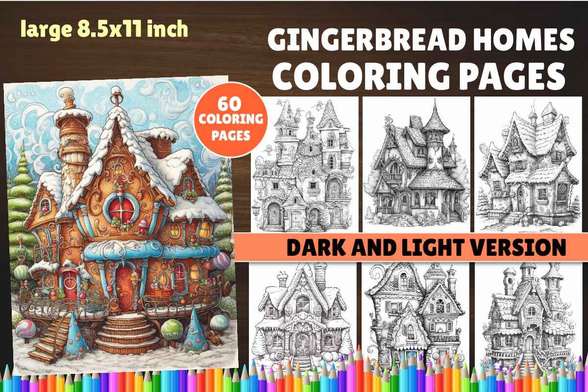 Gingerbread Homes Coloring Book