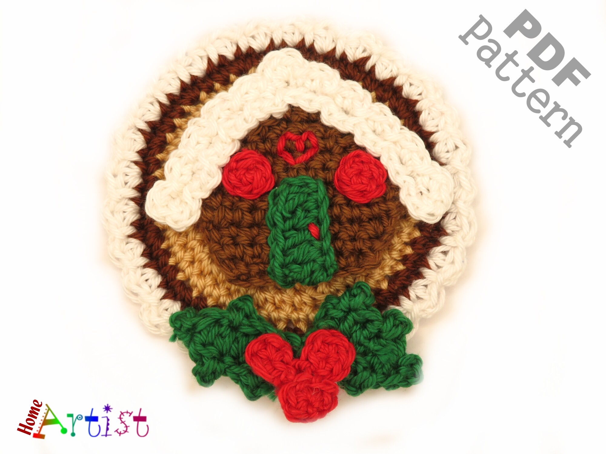 Gingerbread House Crochet Patch