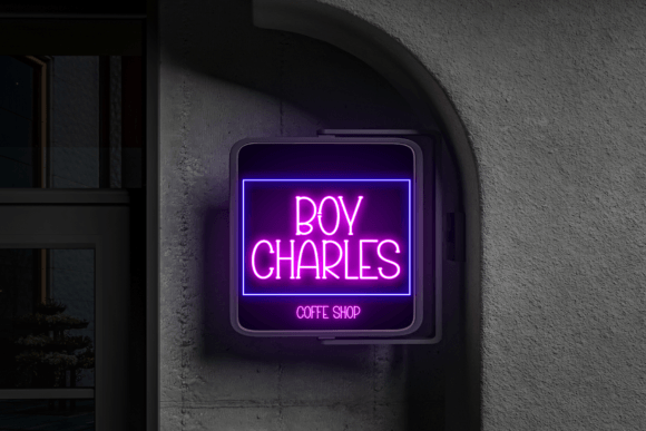 Neon Day Font PNG with transparent background - Preview 2