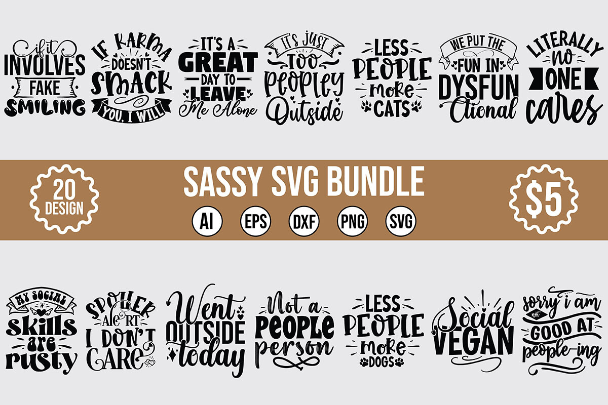 Sassy Svg Bundle Designs Vol.2 Graphic by GFXexprt · Creative Fabrica