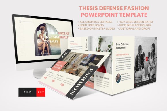 Preview of Thesis Defense Fashion PowerPoint fashion presentation template