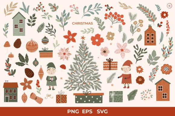 Warm Christmas Clipart SVG, PNG, EPS
