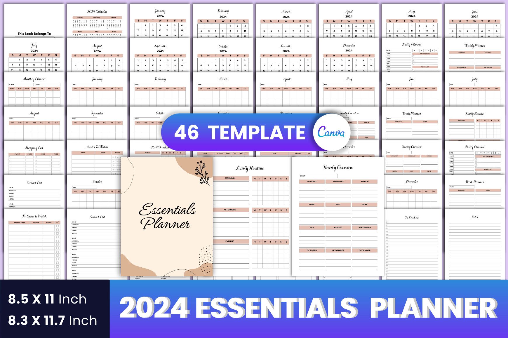 2024 Essentials Planner Canva Interior Graphic by munjixpro · Creative ...