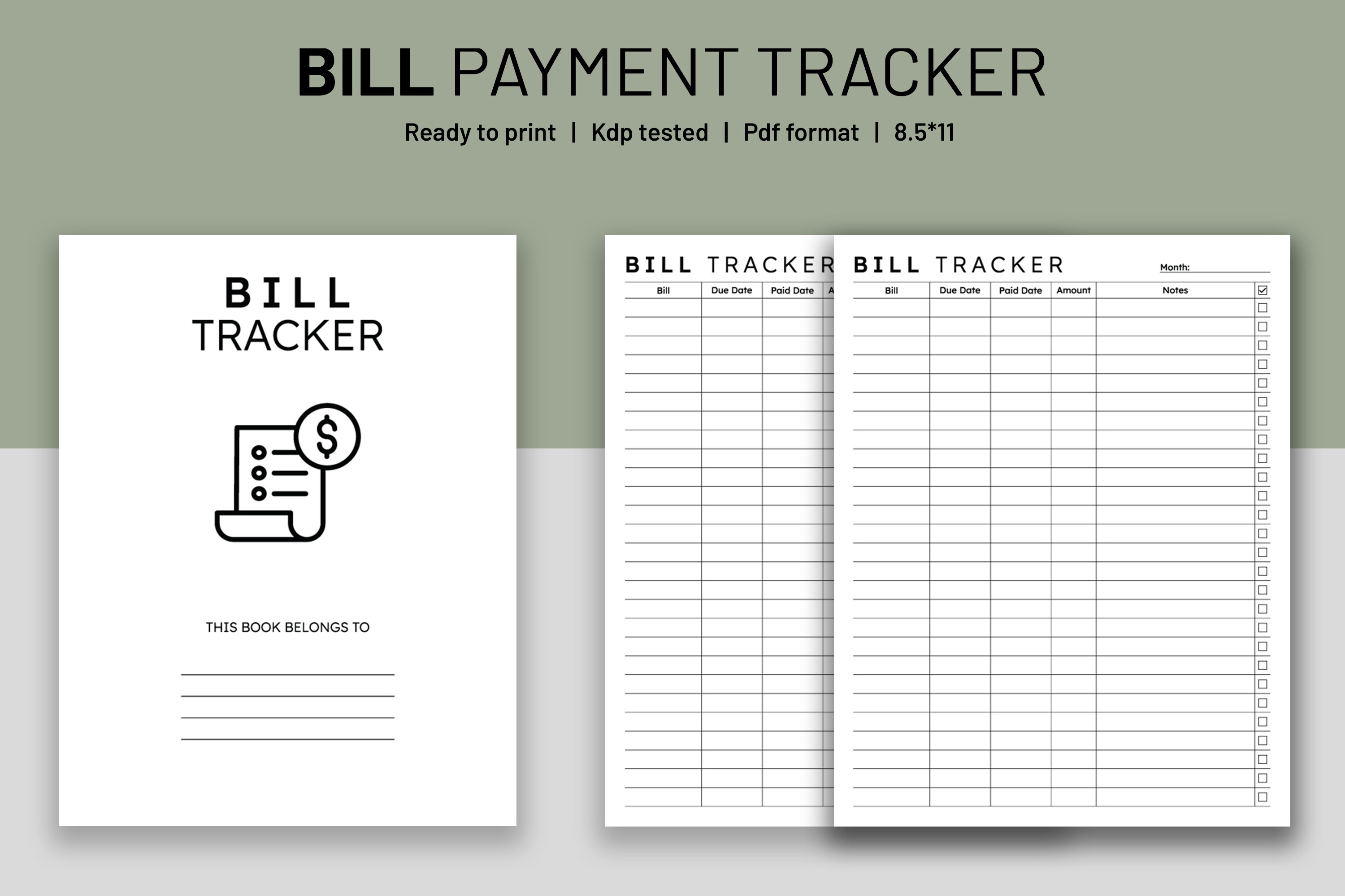 Bill Tracker KDP Interior Graphic by MAYA DESIGN STORE · Creative Fabrica
