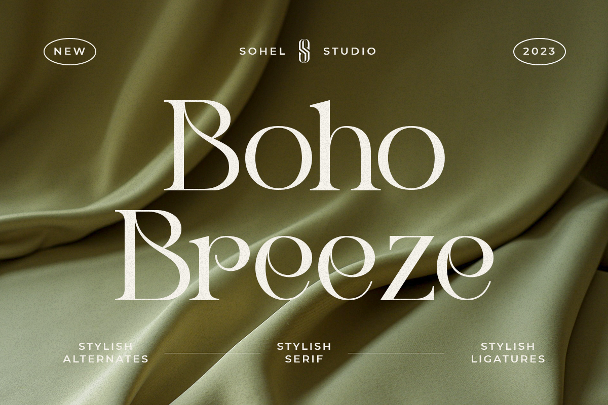 Boho Breeze preview, light airy serif