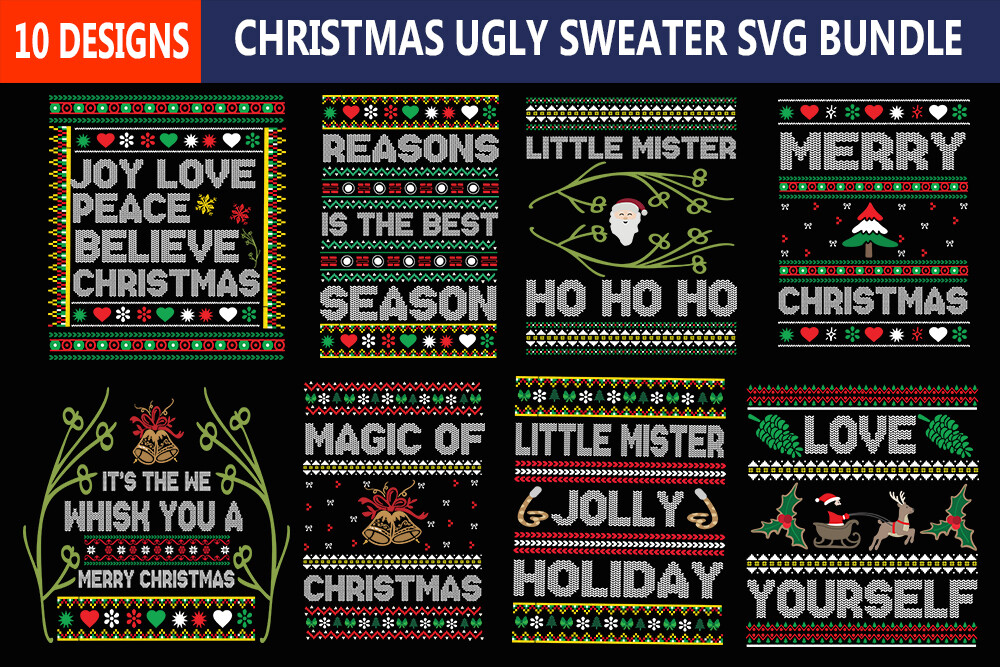 Christmas Ugly Sweater Svg Bundle Graphic by Craft Home · Creative Fabrica