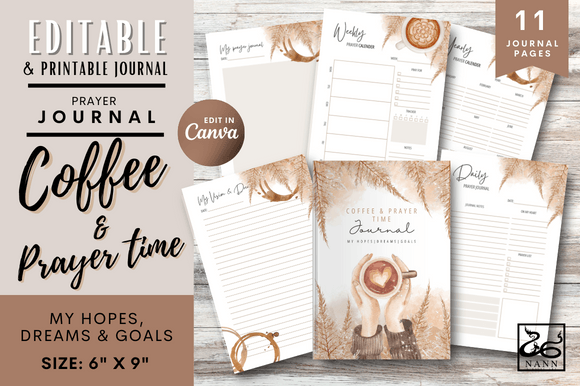 Coffee and Prayer Time journal Templates