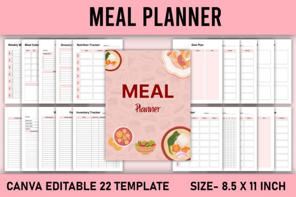 Editable Meal Planner Canva Template