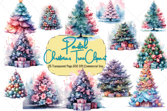 Pastel Christmas Clipart Bundle Graphic by keydigitaldesigns · Creative ...