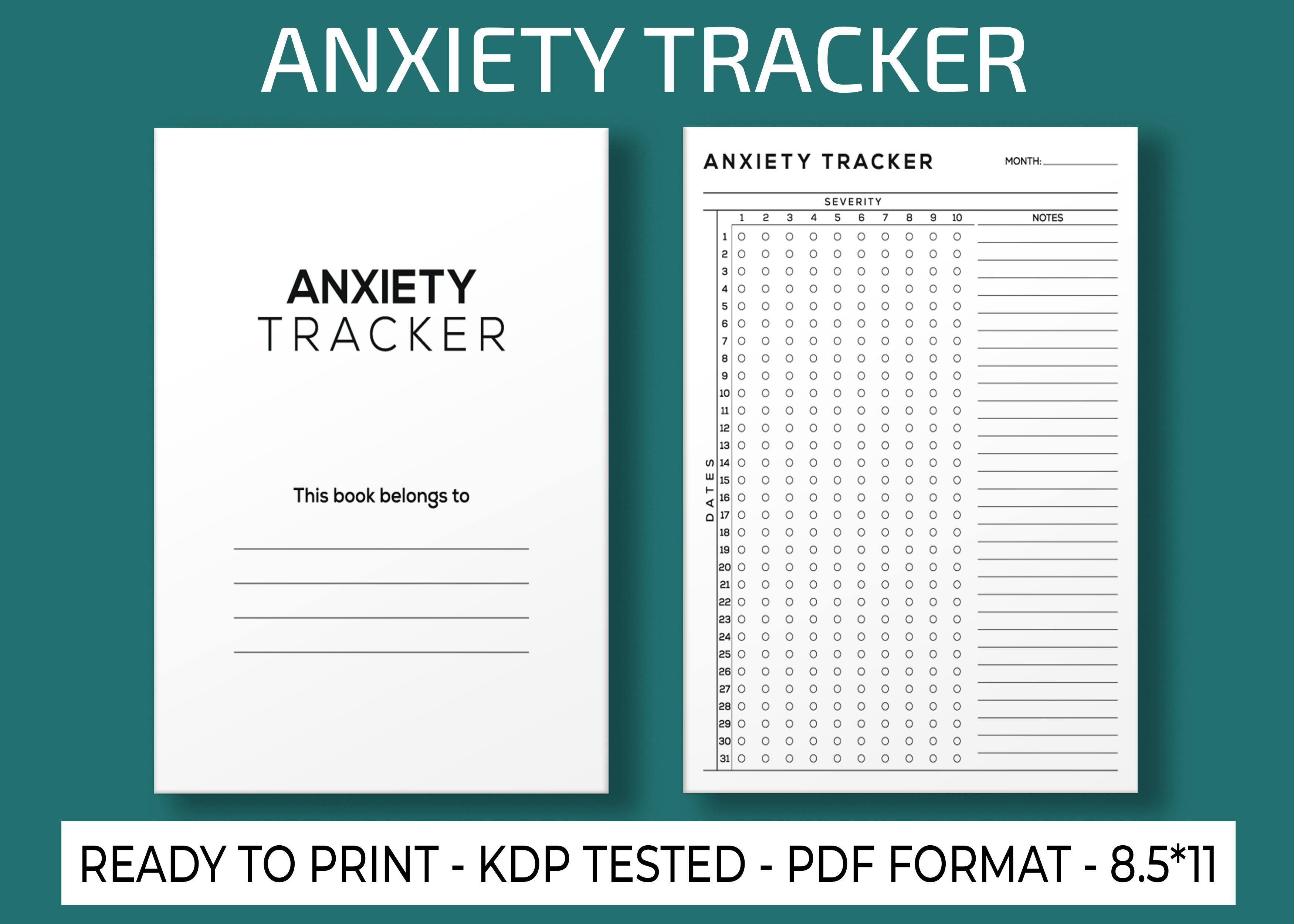 Anxiety Tracker KDP Interior Graphic by MAYA DESIGN STORE · Creative ...