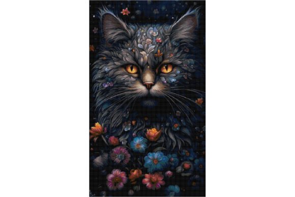Black Cat Counted Cross Stitch Patterns