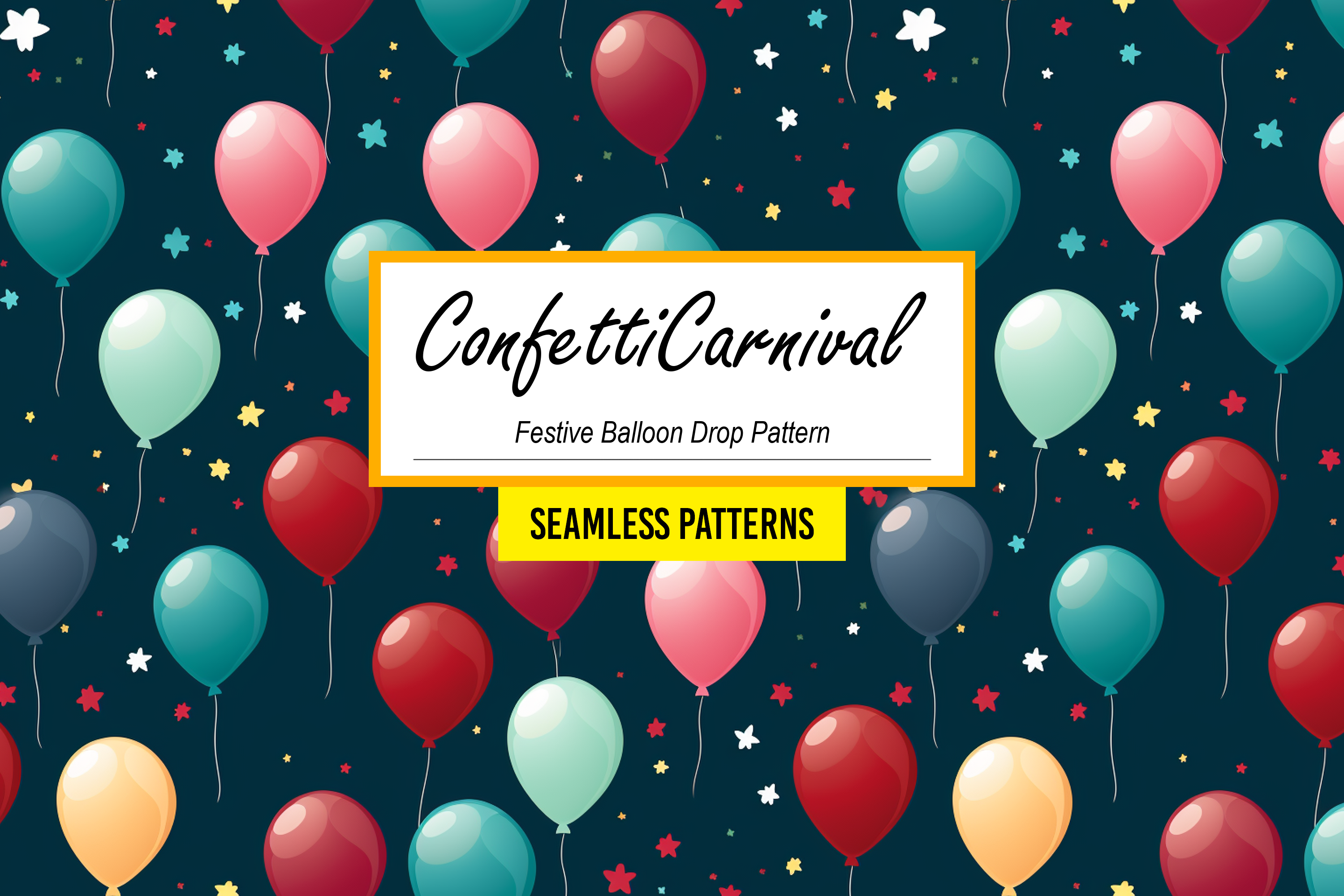 ConfettiCarnival - Balloon Drop Pattern Graphic by Canvas Elegance ...