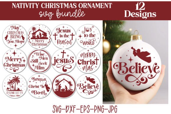 Nativity Christmas Ornament SVG Bundle