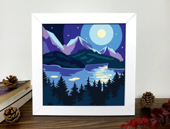 Night In The Forest Shadow Box Svg Graphics