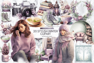 Stylish Winter Clipart Clipart Graphic by Markicha Art · Creative Fabrica